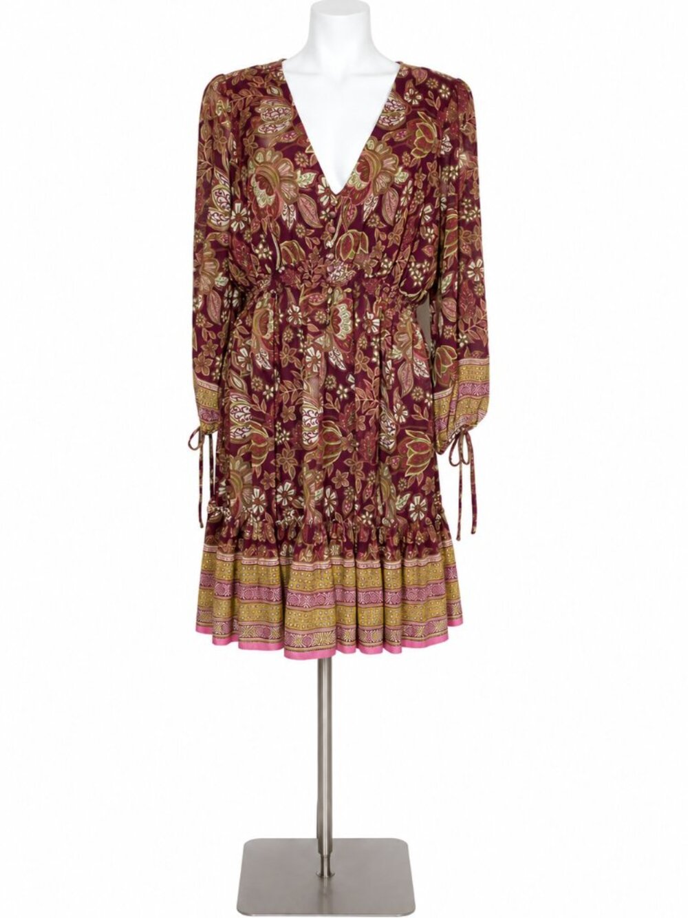 NWT Taylor Long Sleeve V-Neck Floral Ruffle Hem Dress Long Sleeve Size 14 - Picture 2 of 12